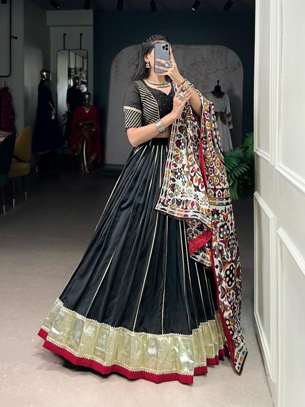 LNB 1658 Chanderi BLK Designer lehenga choli distributors in Kolkata - wholesale export